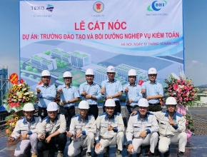 C BHI đẩy nhanh tiến độ, hoàn thành cất nóc công trình: Trường Đào tạo và Bồi dưỡng nghiệp vụ Kiểm toán 